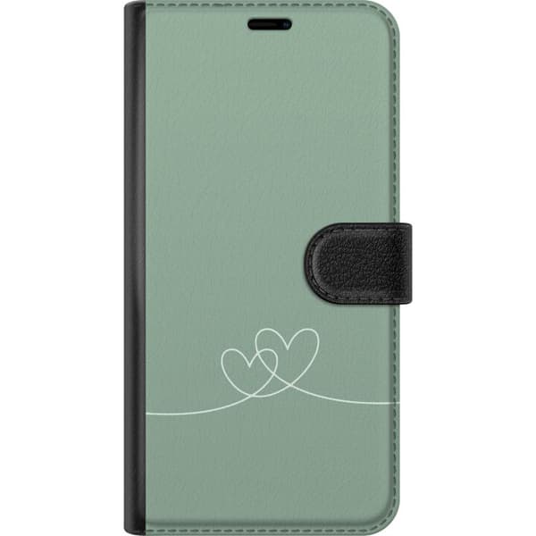 Apple iPhone 16 Lompakkokotelo Vihreä Sydän