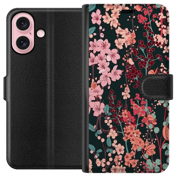 Apple iPhone 16 Lompakkokotelo Kukat