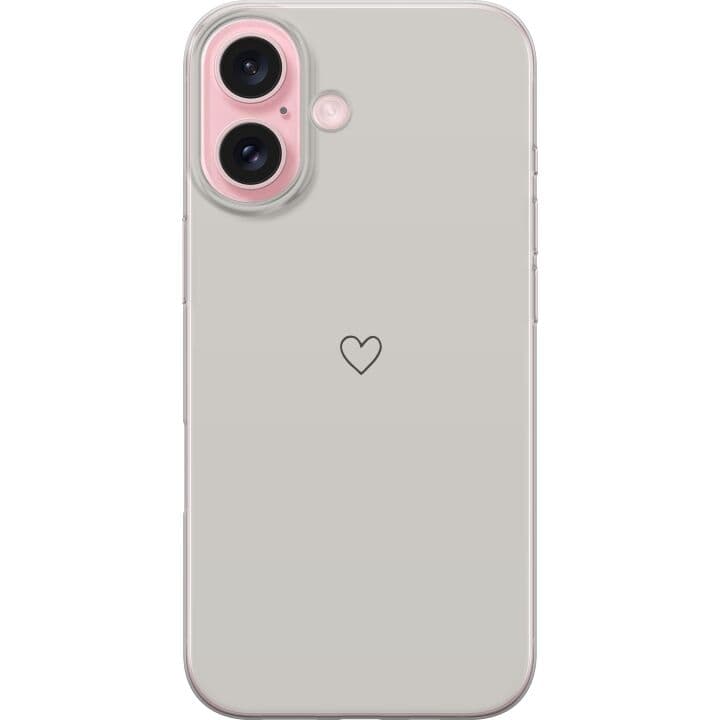 Apple iPhone 16 Genomskinligt Skal Hjärta