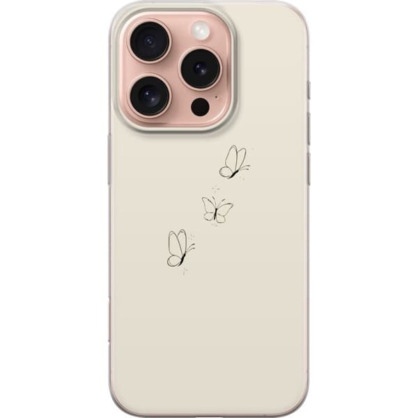 Apple iPhone 16 Pro Genomskinligt Skal Fjärilar