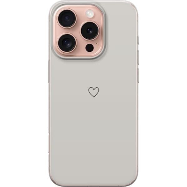 Apple iPhone 16 Pro Gjennomsiktig deksel Grått hjerte
