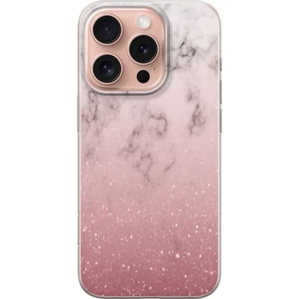 Apple iPhone 16 Pro Gennemsigtig cover Glitter og marmor