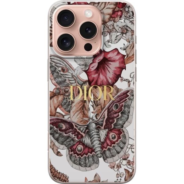 Apple iPhone 16 Pro Genomskinligt Skal Blommor D I O R