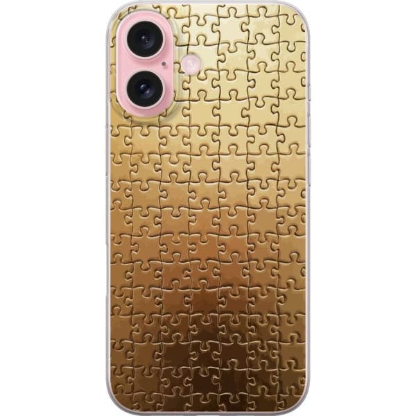 Apple iPhone 16 Läpinäkyvä kuori Kulta palapeli