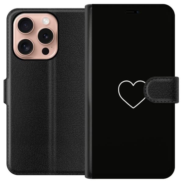 Apple iPhone 16 Pro Plånboksfodral Hjärta