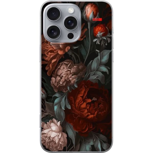 Apple iPhone 16 Pro Max Genomskinligt Skal Blommor