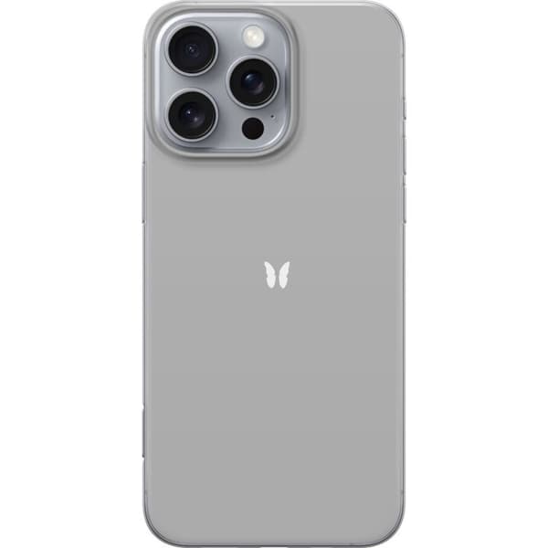 Apple iPhone 16 Pro Max Gennemsigtig cover Grå Sommerfugl