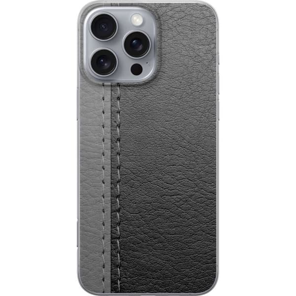 Apple iPhone 16 Pro Max Gennemsigtig cover Sort & Grå Læder