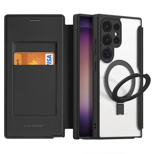 INF Samsung Galaxy S24 Series etui, magnetisk støttefod, sort Samsung Galaxy S24 Plus