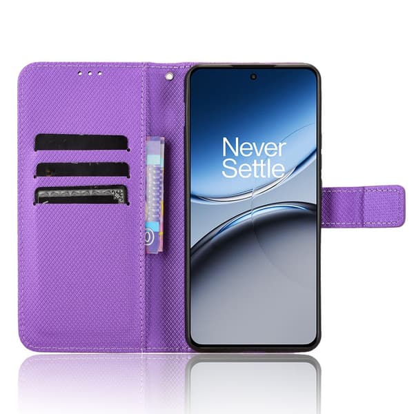 SKALO OnePlus Nord 4 Premium Mini Rhombus Wallet Flip Cover - Lilla
