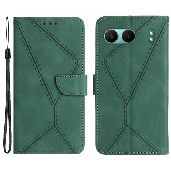 SKALO OnePlus Nord 4 Embossed Plånboksfodral i PU-Läder - Grön