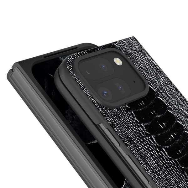 ABEEL Google Pixel 9 Pro Fold Crocodile Suojakuori - Musta