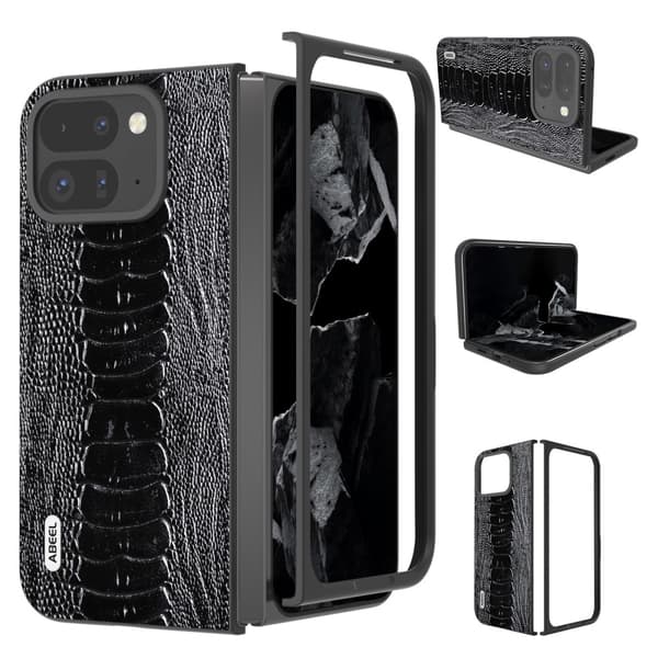 ABEEL Google Pixel 9 Pro Fold Crocodile Suojakuori - Musta