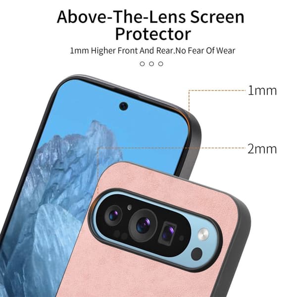 SKALO Google Pixel 9/9 Pro PU Nahka Hybrid Suojakuori - Musta