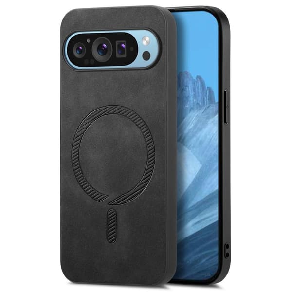 SKALO Google Pixel 9/9 Pro PU Nahka Hybrid Suojakuori - Musta