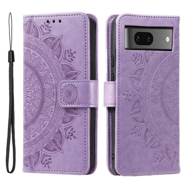SKALO Google Pixel 9/9 Pro Mandala lompakkokotelo - Violetti