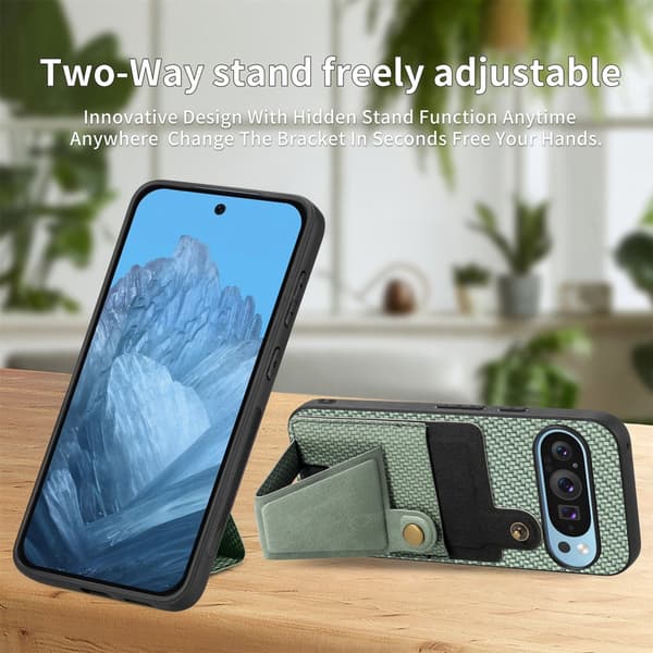 SKALO Google Pixel 9/9 Pro Carbon FIber Card Slot - Vihreä
