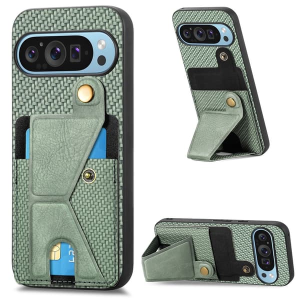 SKALO Google Pixel 9/9 Pro Carbon FIber Card Slot - Vihreä