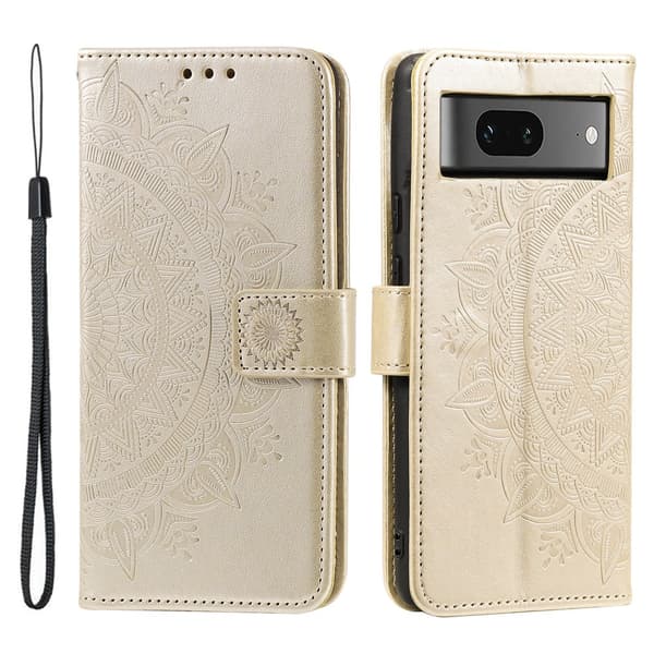 SKALO Google Pixel 9/9 Pro Mandala lompakkokotelo - Kulta