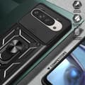 Pikkukuva 7 / 9: SKALO Google Pixel 9/9 Pro Armor hybridi metallirengas kameran liukusäädin - Musta