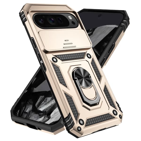 SKALO Google Pixel 9 Pro XL Armor Hybrid Metallring Kameraslider - Guld