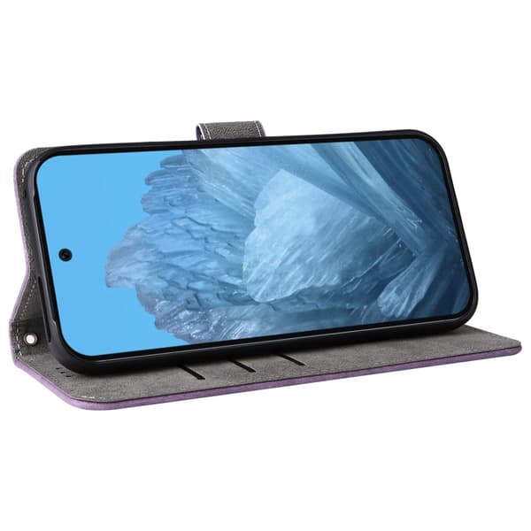 SKALO Google Pixel 9 Pro XL Plånboksfodral i PU-Läder - Lila