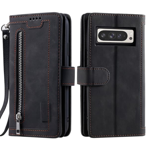 SKALO Google Pixel 9 Pro XL Big Wallet 9-LOMMER Flip Cover - Sort