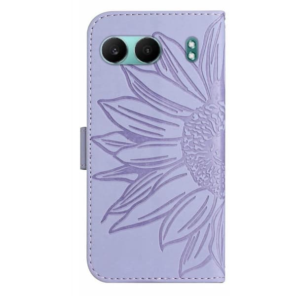 SKALO OnePlus Nord 4 Embossed Flower Plånboksfodral i PU-Läder - Lila