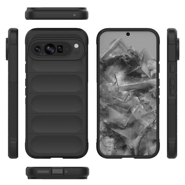SKALO Google Pixel 9 Pro XL Rugged Bumpers TPU-suojakuori - Musta