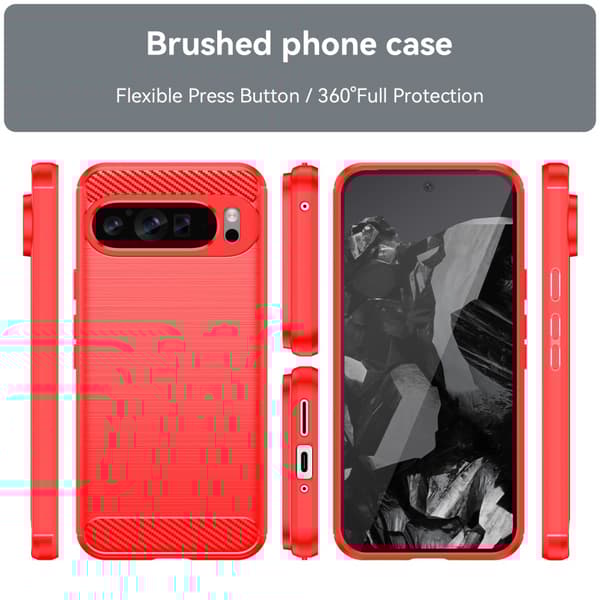 SKALO Google Pixel 9 Pro XL Armor Carbon Stöttåligt TPU-skal