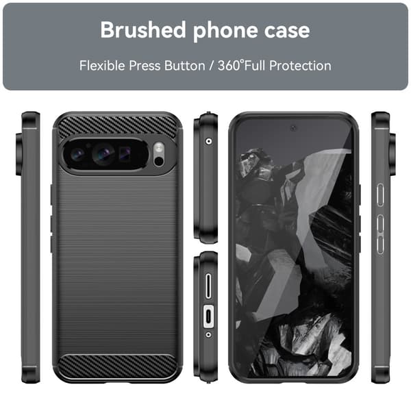 SKALO Google Pixel 9 Pro XL Armor Carbon Stöttåligt TPU-skal