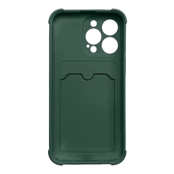 Card Armor Case Skal med Korthållare iPhone 12 Pro - Grön