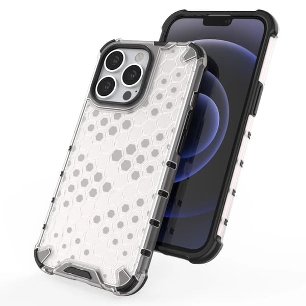 Honeycomb Hybrid Skal iPhone 13 Pro - Transparent/Svart