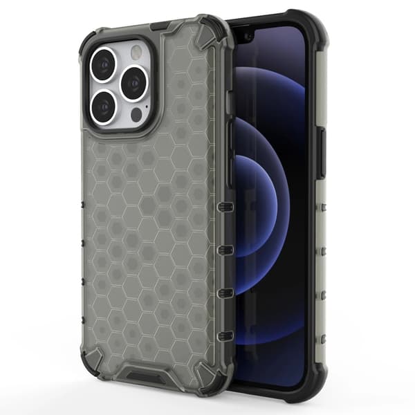 Honeycomb Hybrid Skal iPhone 13 Pro - Transparent/Svart