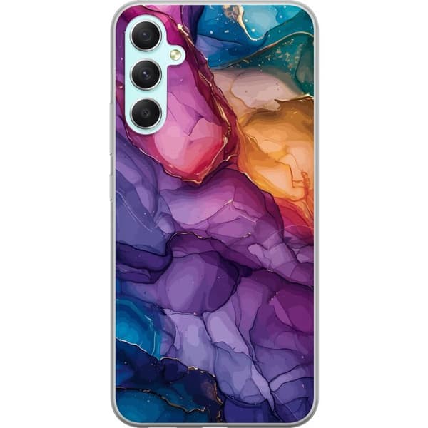 Samsung Galaxy A34 Genomskinligt Skal Färgstarka stenar