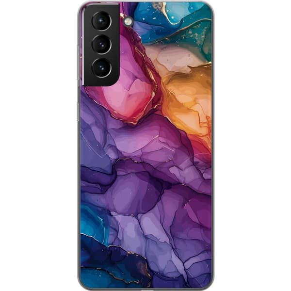 Samsung Galaxy S21+ 5G Gjennomsiktig deksel Fargerike steiner
