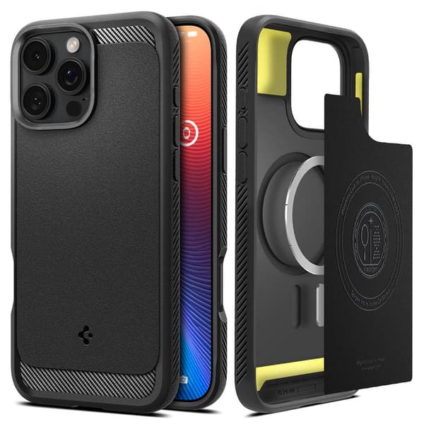 Spigen iPhone 16 Pro Max Cover Rugged Armor MagFit Matte Black