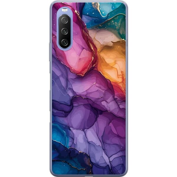 Sony Xperia 10 III Lite Läpinäkyvä kuori Värikkäät kivet