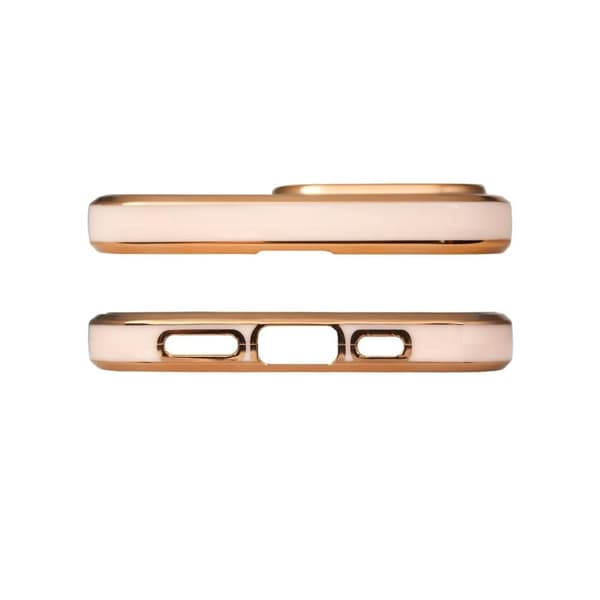 Lighting Color Skal med Ram iPhone 12 - Guld/Rosa