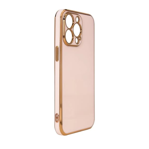 Lighting Color Skal med Ram iPhone 12 - Guld/Rosa