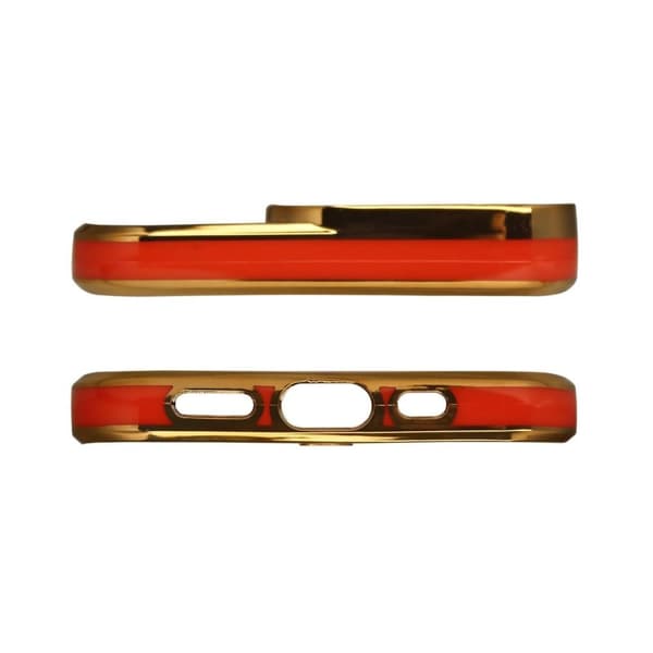 Fashion Case Skal med Ram iPhone 12 Pro - Transparent/Guld/Röd
