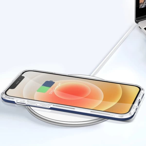 Clear 3in1 Case Skal med Ram iPhone 12 - Transparent/Blå