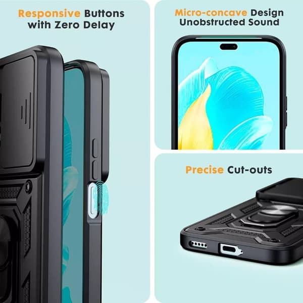 For Honor 200 Pro Case Slim Ring ARMOUR Shockproof Stand Camera Lens Phone Cover