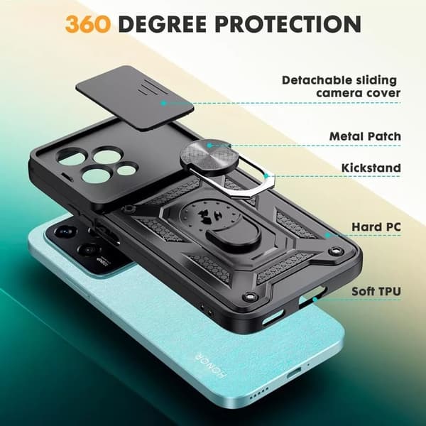 For Honor 200 Pro Case Slim Ring ARMOUR Shockproof Stand Camera Lens Phone Cover