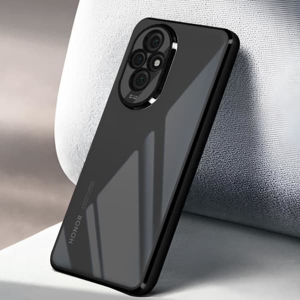 Fodral till Honor 200 Pro Transparent Back Black Chrome Effect Contour