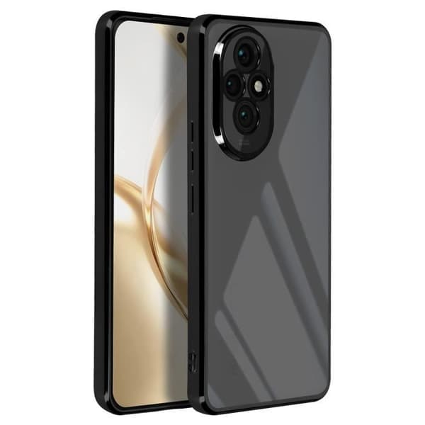 Fodral till Honor 200 Pro Transparent Back Black Chrome Effect Contour