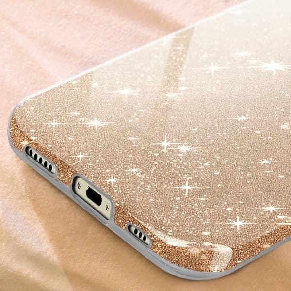 Glitterfodral till iPhone 16 Plus - AVIZAR - Silikon och polykarbonat - Gul - Glänsande - Blandat
