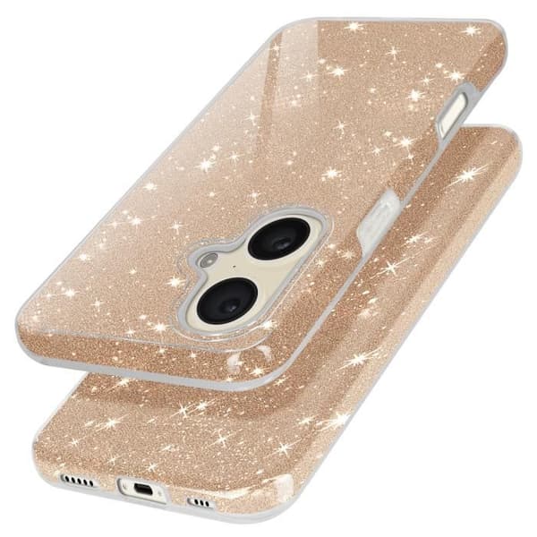 Glitterfodral till iPhone 16 Plus - AVIZAR - Silikon och polykarbonat - Gul - Glänsande - Blandat