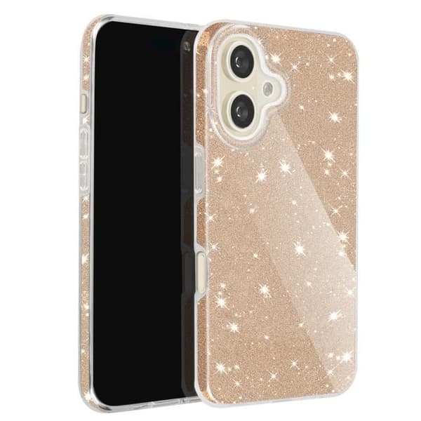 Glitterfodral till iPhone 16 Plus - AVIZAR - Silikon och polykarbonat - Gul - Glänsande - Blandat