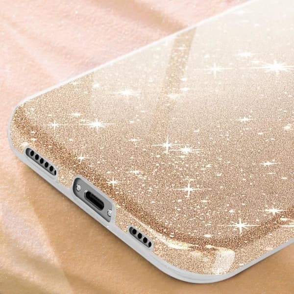 Glitterfodral till iPhone 16 Pro Max - AVIZAR - Gul - Stel - Glänsande - Blandad